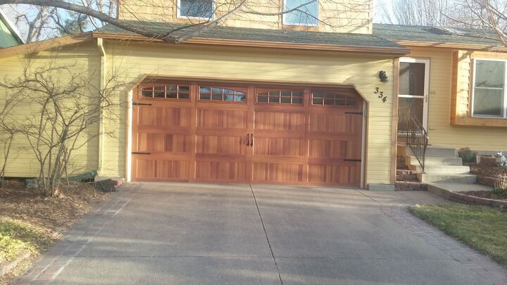 Carriage-style wood garage door